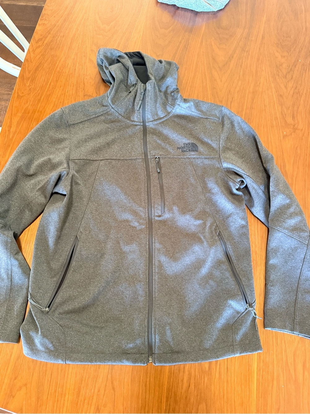The North Face Men's Gray Hooded Softshell Jacket - Full Zip